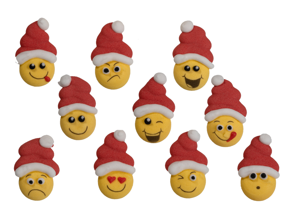 V20695 Emojis with Santa hat