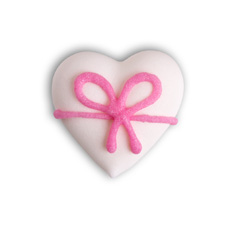 V203111 Heart white w. pink bow