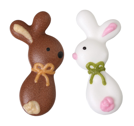 V12948 Easter bunnies white&brown