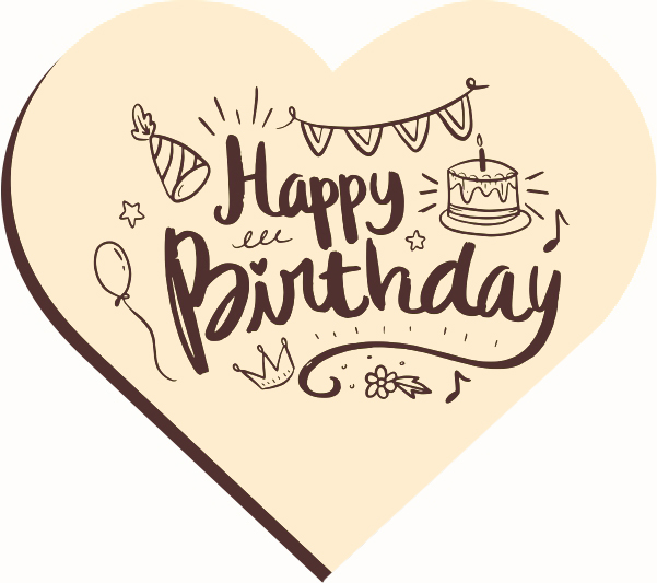 V45446 Happy birthday heart bright