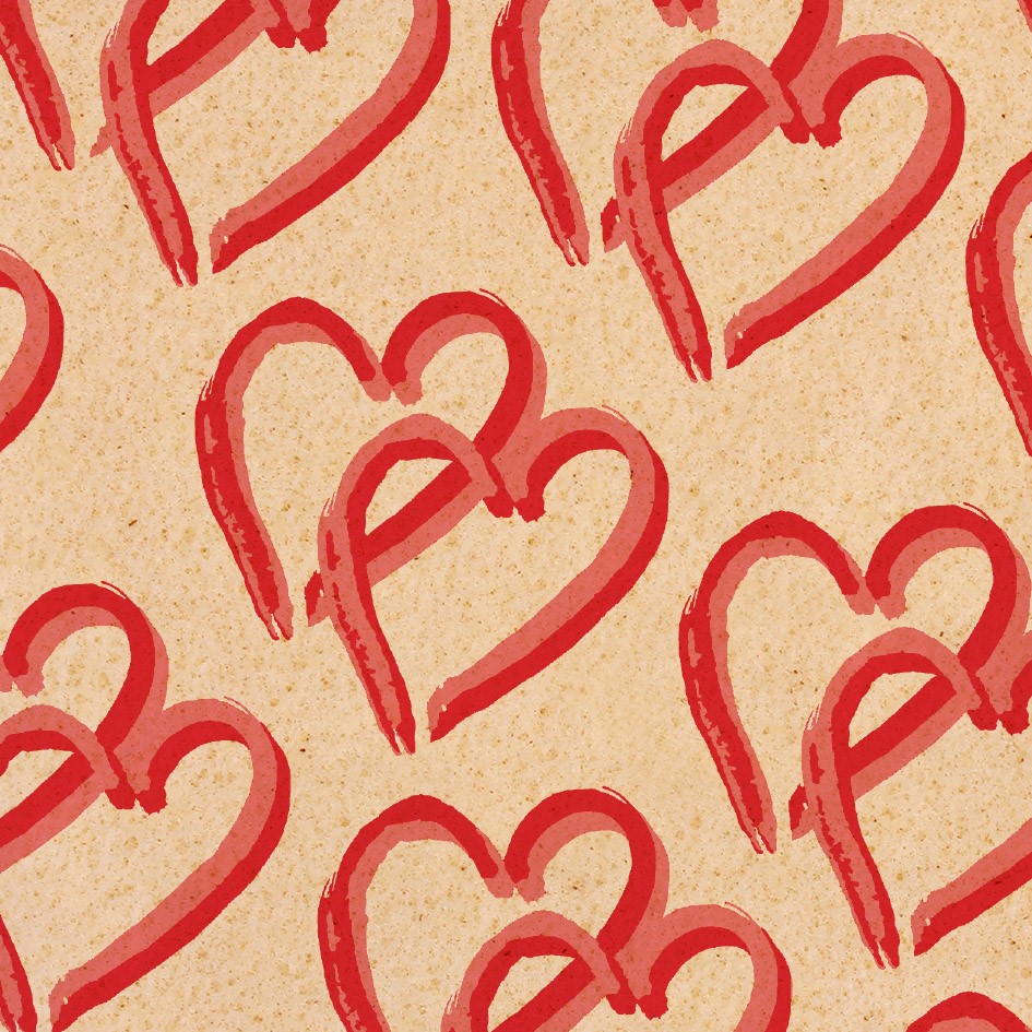 V80897 Baking foil heart red