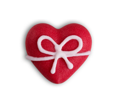 V203151 Heart red w. white ribbon