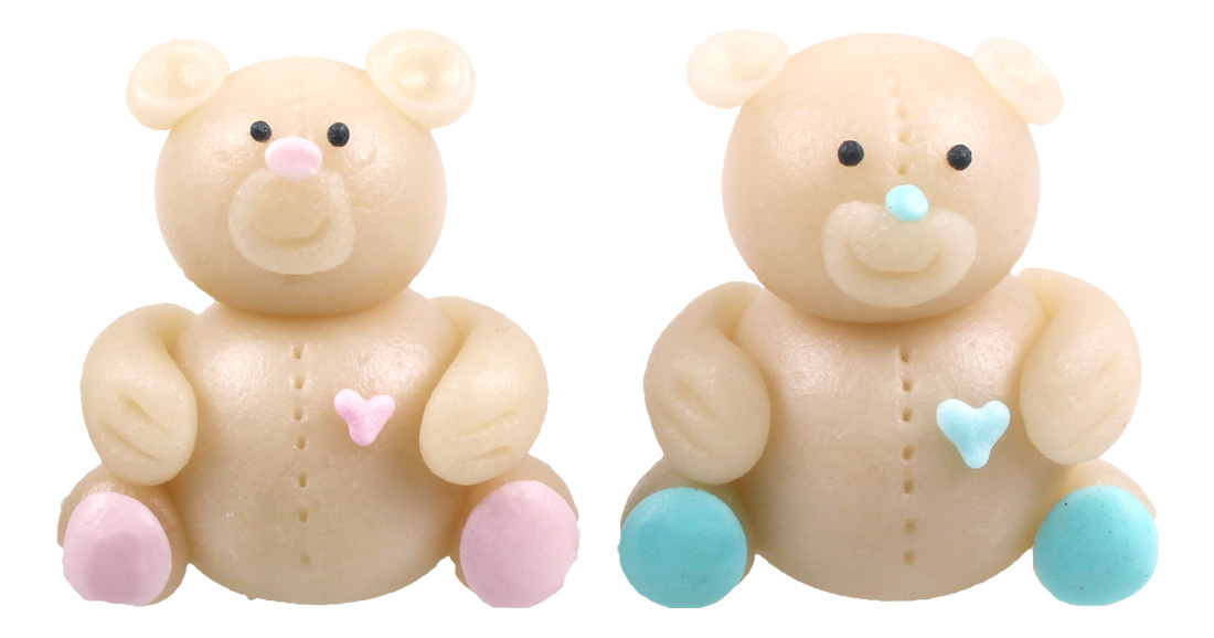 V30397 Bears white heart pink / blue
