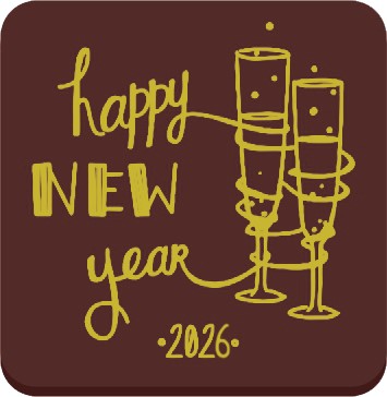 V42404 Happy New Year champagne glass